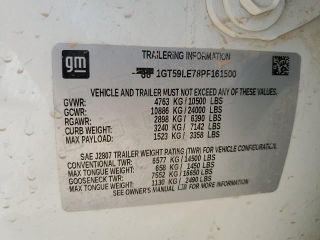 1GT59LE78PF161500 - 2023 GMC SIERRA K2500 HEAVY DUTY WHITE photo 12