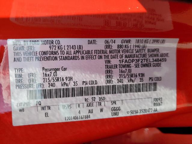 1FADP3F27EL348459 - 2014 FORD FOCUS SE RED photo 12