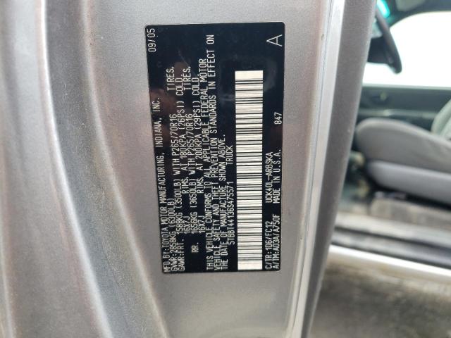 5TBBT44136S475571 - 2006 TOYOTA TUNDRA ACCESS CAB SR5 GRAY photo 12