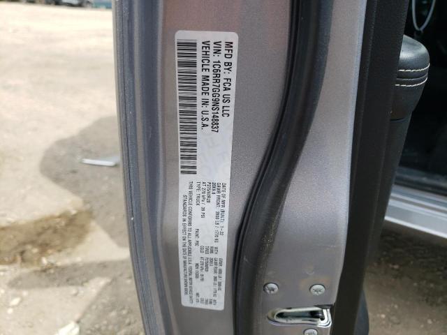 1C6RR7GG9NS148837 - 2022 RAM 1500 CLASS SLT 灰色 照片 12