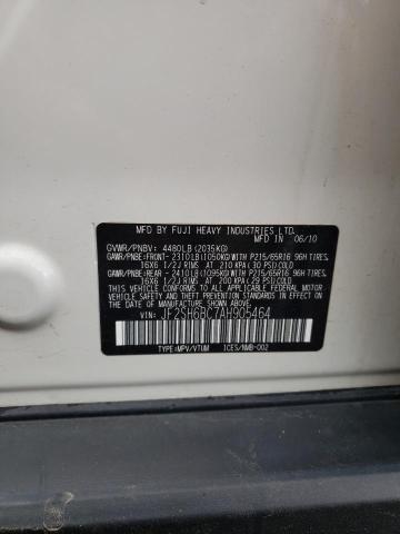 JF2SH6BC7AH905464 - 2010 SUBARU FORESTER XS Білий фото 13