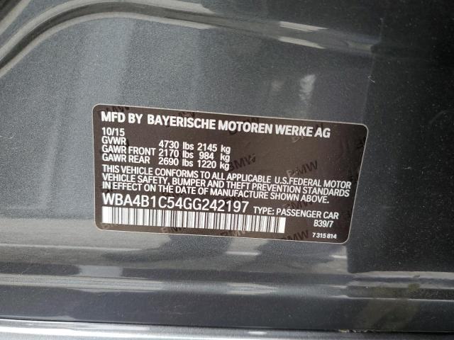 WBA4B1C54GG242197 - 2016 BMW 435 I GRAN COUPE CHARCOAL photo 12