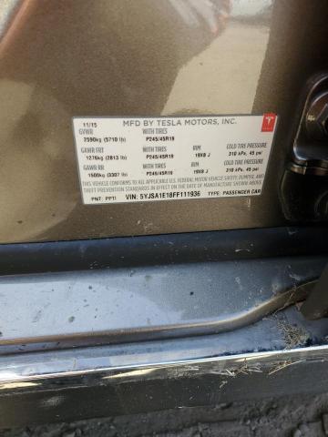 5YJSA1E18FF111936 - 2015 TESLA MODEL S TAN photo 13