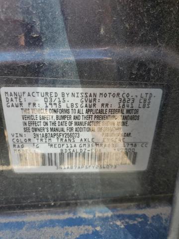 3N1AB7AP5FY256073 - 2015 NISSAN SENTRA S BLUE photo 12