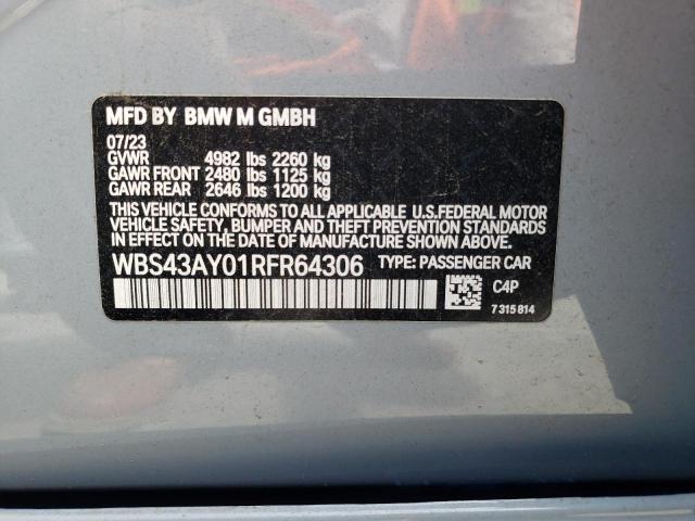 WBS43AY01RFR64306 - 2024 BMW M3 COMPETITION ვერცხლისფერი ფოტო 12