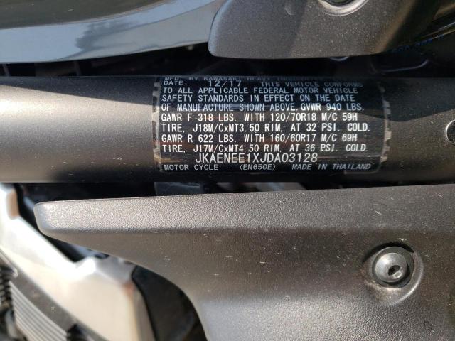 JKAENEE1XJDA03128 - 2018 KAWASAKI EN650 E GRAY photo 10