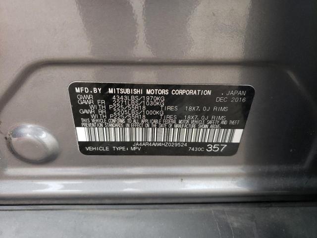 JA4AR4AW4HZ029524 - 2017 MITSUBISHI OUTLANDER SEL GRAY photo 13