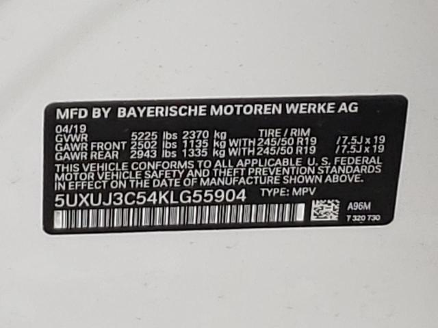 5UXUJ3C54KLG55904 - 2019 BMW X4 XDRIVE30I WHITE photo 12