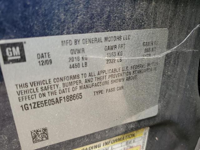 1G1ZE5E05AF188665 - 2010 CHEVROLET MALIBU LTZ ლურჯი ფოტო 12