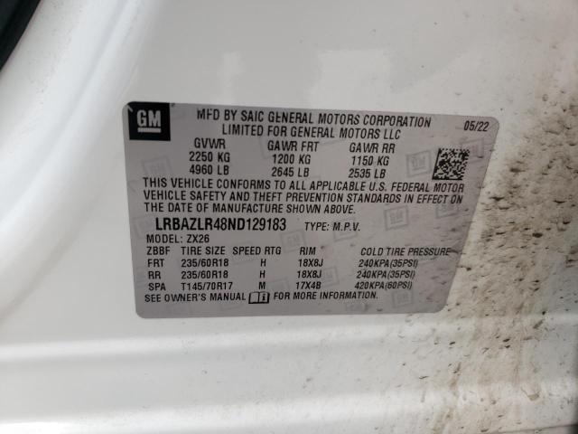 LRBAZLR48ND129183 - 2022 BUICK ENVISION PREFERRED 白色 照片 13