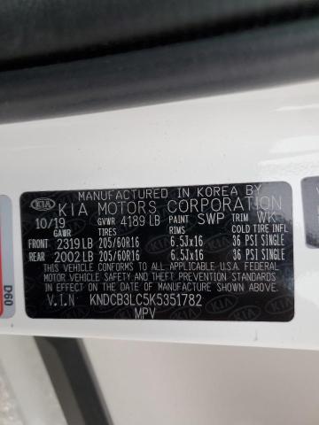 KNDCB3LC5K5351782 - 2019 KIA NIRO FE WHITE photo 13