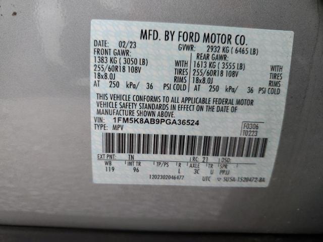 1FM5K8AB9PGA36524 - 2023 FORD EXPLORER POLICE INTERCEPTOR 银色 照片 14