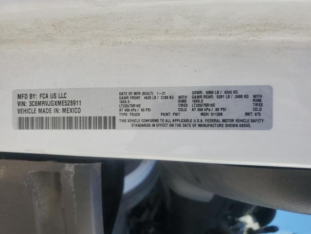 3C6MRVJGXME528911 - 2021 RAM PROMASTER 3500 HIGH 白色 照片 14