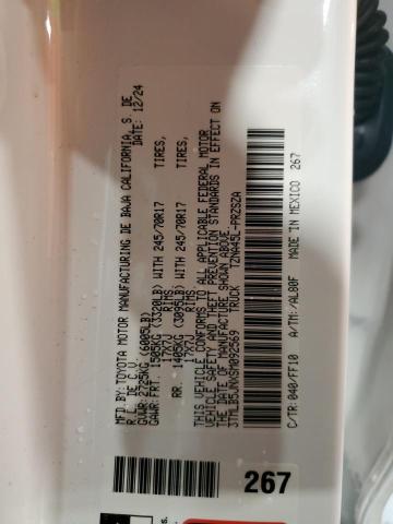 3TMLB5JNXSM092569 - 2025 TOYOTA TACOMA DOUBLE CAB WHITE photo 12