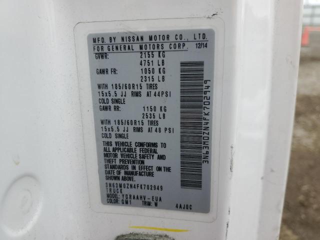 3N63M0ZN4FK702949 - 2015 CHEVROLET CITY EXPRE LT 白色 照片 14