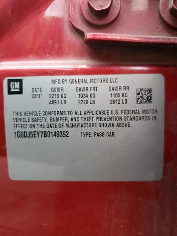 1G6DJ5EY7B0149392 - 2011 CADILLAC CTS PERFORMANCE COLLECTION Kırmızı fotoğraf 12