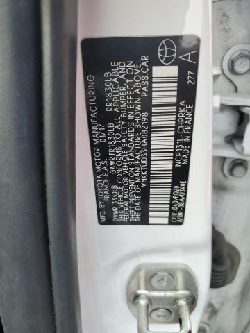 VNKKTUD33HA082198 - 2017 TOYOTA YARIS L WHITE photo 12