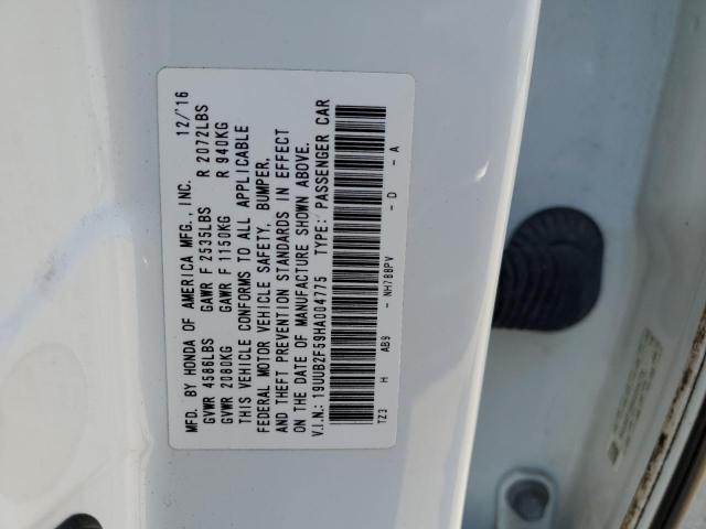 19UUB2F59HA004775 - 2017 ACURA TLX TECH WHITE photo 12