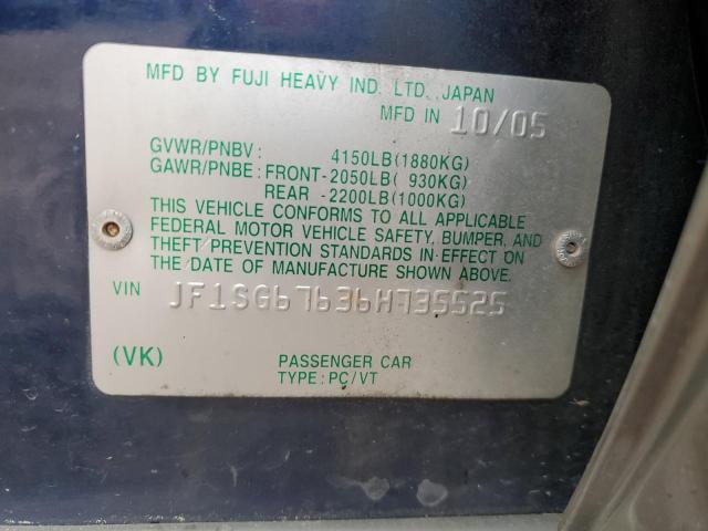 JF1SG67636H735525 - 2006 SUBARU FORESTER 2.5X LL BEAN BLUE photo 13