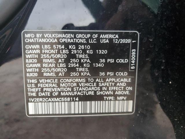 1V2ER2CAXMC558114 - 2021 VOLKSWAGEN ATLAS SEL Qara foto 13