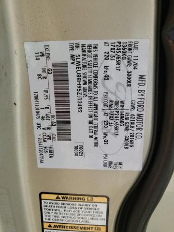 5LMEU88H95ZJ13492 - 2005 LINCOLN AVIATOR 金色 照片 13