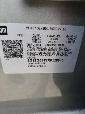 1G1ZG5ST2RF128640 - 2024 CHEVROLET MALIBU RS GRAY photo 12