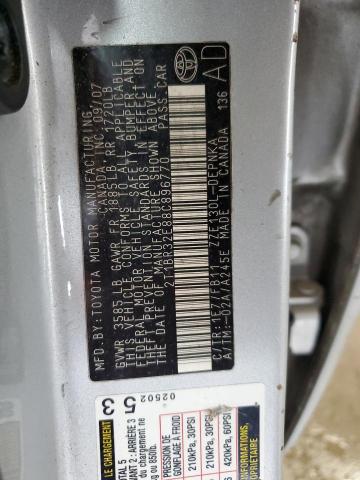 2T1BR32E88C896770 - 2008 TOYOTA COROLLA CE Gümüş foto 12