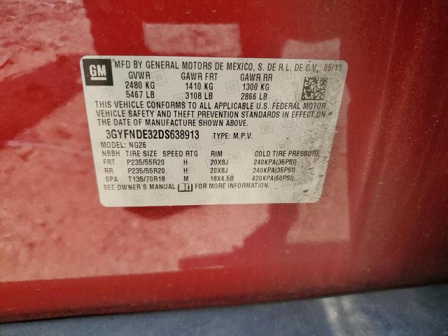 3GYFNDE32DS638913 - 2013 CADILLAC SRX PERFORMANCE COLLECTION Czerwony zdjęcie 13