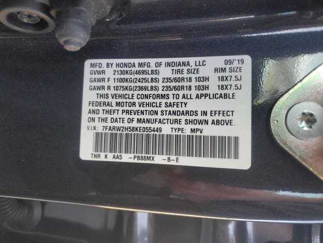 7FARW2H58KE055449 - 2019 HONDA CR-V EX CHARCOAL photo 14