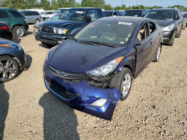 5NPDH4AEXDH192841 - 2013 HYUNDAI ELANTRA GLS BLUE photo 2