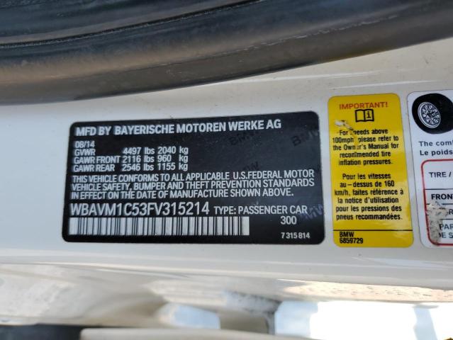 WBAVM1C53FV315214 - 2015 BMW X1 SDRIVE28I WHITE photo 13