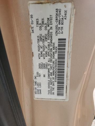 4TASN92N1XZ468442 - 1999 TOYOTA TACOMA XTRACAB PRERUNNER ოქროსფერი ფოტო 10