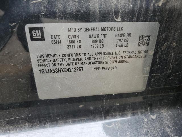 1G1JA5SHXE4212267 - 2014 CHEVROLET SONIC LS გრაფიტი ფოტო 12