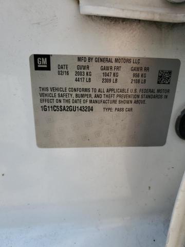 1G11C5SA2GU143204 - 2016 CHEVROLET MALIBU LIM LT 白色 照片 13