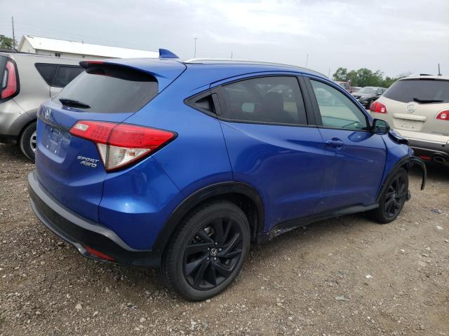 3CZRU6H1XNM704670 - 2022 HONDA HR-V SPORT BLUE photo 3