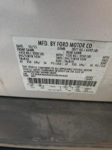 1FM5K8AR4GGB36429 - 2016 FORD EXPLORER POLICE INTERCEPTOR SILVER photo 13