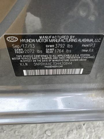 5NPDH4AE7DH420844 - 2013 HYUNDAI ELANTRA GLS GRAY photo 13