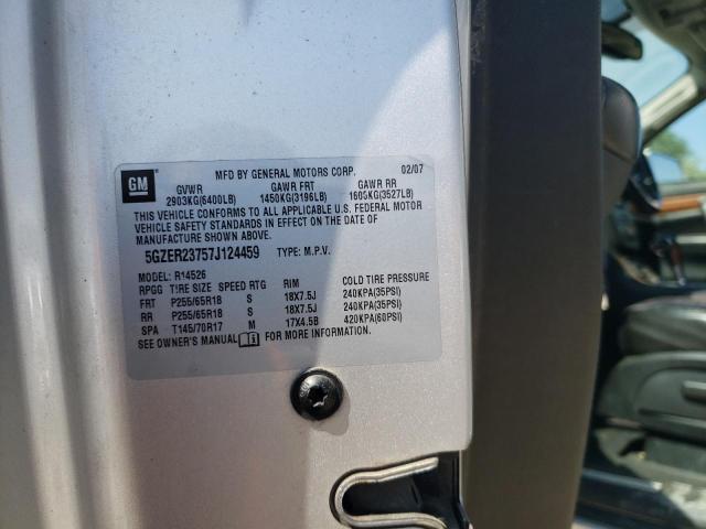 5GZER23757J124459 - 2007 SATURN OUTLOOK XR SILVER photo 12