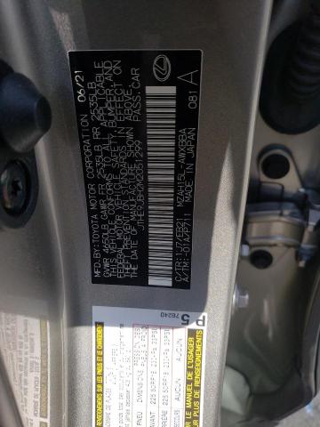 JTHE9JBH2M2051299 - 2021 LEXUS UX 250H GRAY photo 14