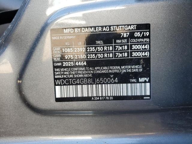 WDCTG4GB8LJ650064 - 2020 MERCEDES-BENZ GLA 250 4MATIC GRAY photo 13