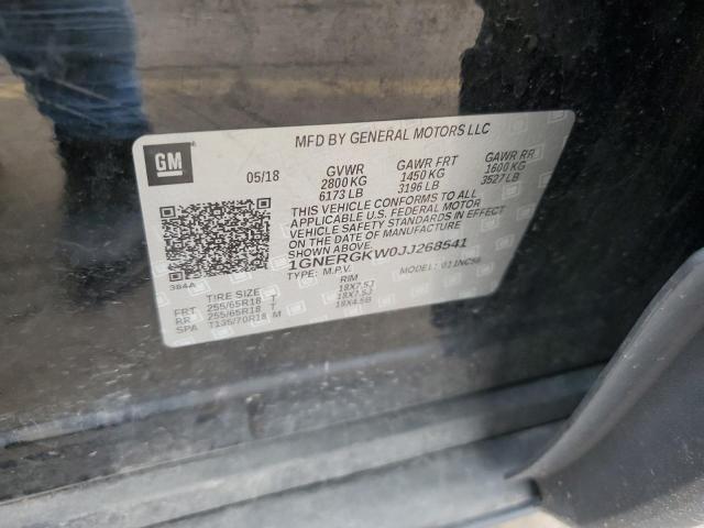 1GNERGKW0JJ268541 - 2018 CHEVROLET TRAVERSE LT BLACK photo 13