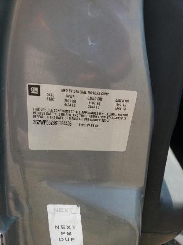 2G2WP552681194406 - 2008 PONTIAC GRAND PRIX 灰色 照片 12