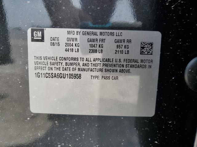 1G11C5SA6GU105958 - 2016 CHEVROLET MALIBU LIM LT 灰色 照片 13