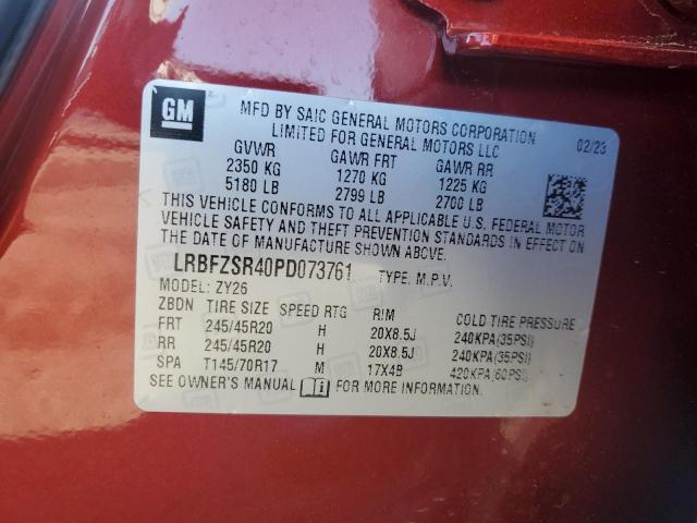 LRBFZSR40PD073761 - 2023 BUICK ENVISION AVENIR MAROON photo 14