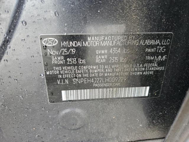 5NPEH4J22LH009229 - 2020 HYUNDAI SONATA LIMITED GRAY photo 12