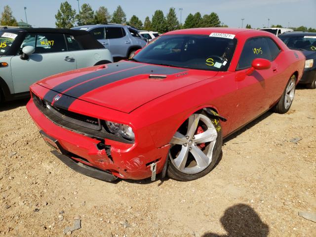 2B3CJ7DW1AH103718 - 2010 DODGE CHALLENGER SRT-8 RED photo 2