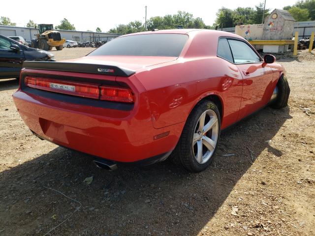 2B3CJ7DW1AH103718 - 2010 DODGE CHALLENGER SRT-8 RED photo 4