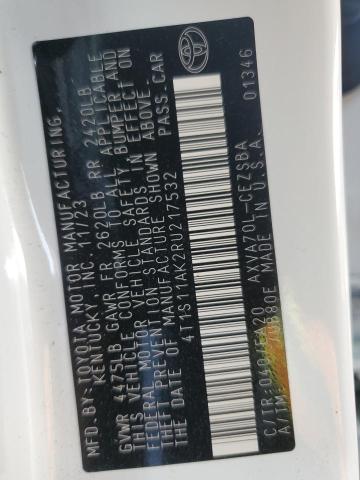 4T1S11AK2RU217532 - 2024 TOYOTA CAMRY SE NIGHT SHADE WHITE photo 12