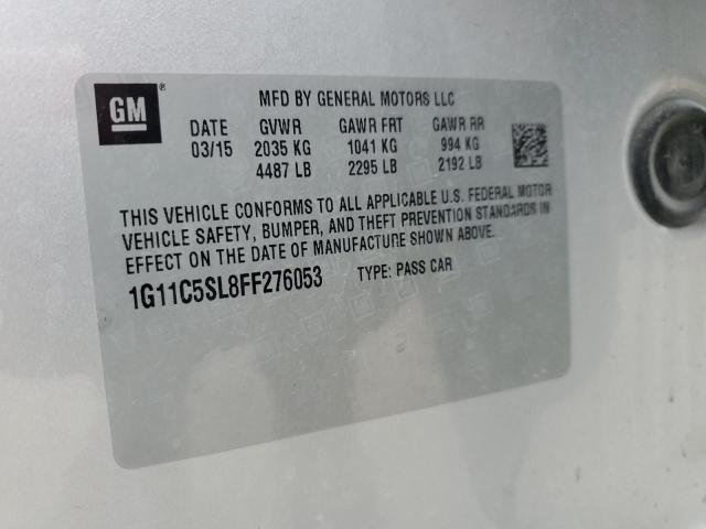 1G11C5SL8FF276053 - 2015 CHEVROLET MALIBU 1LT SILVER photo 12