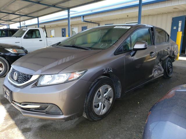 19XFB2F51DE294752 - 2013 HONDA CIVIC LX GRAY photo 2